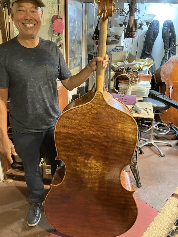 Bass Repair Done on Phil Spark's Double Bass Seattle Double Bass Repair